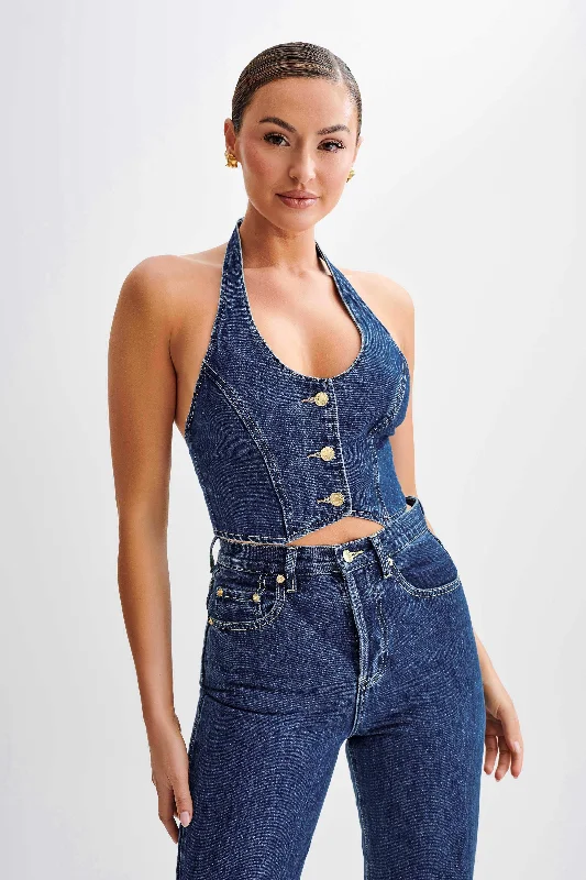 Kieryn Denim Vest - Dark Blue