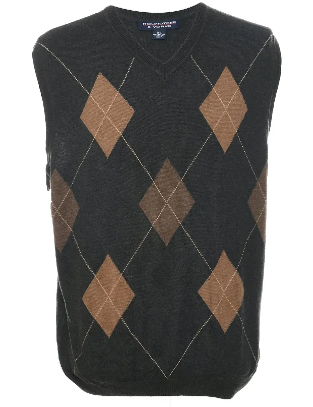 Argyle Sweater Vest - XL