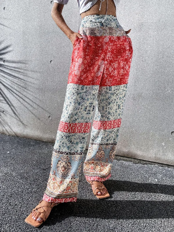 Boho Tribal Pocket High Waist Long Women Pants