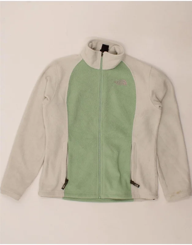 THE NORTH FACE Womens Fleece Jacket UK 16 Large White Colourblock