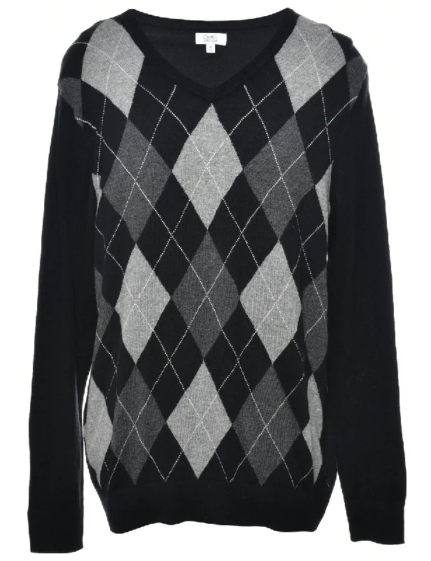 Argyle Knit Jumper - M