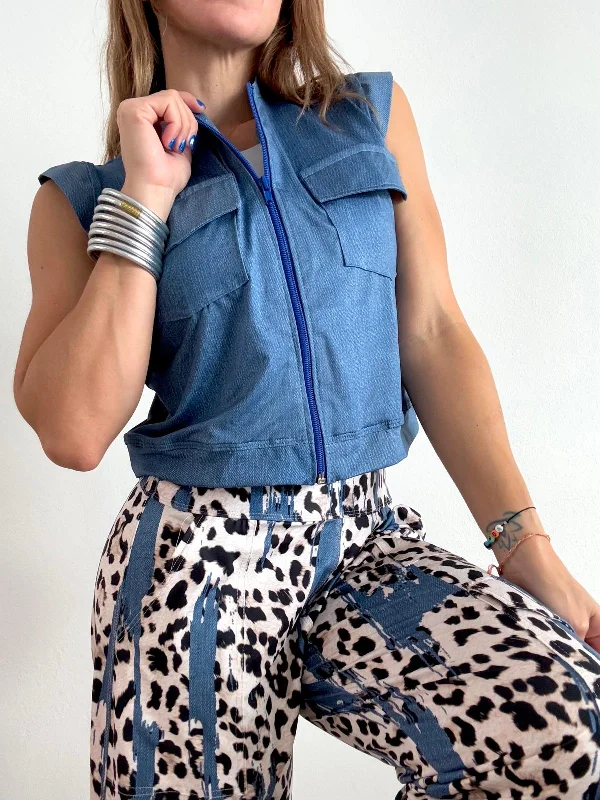 Blue Leopard Cargo / Vest / Top