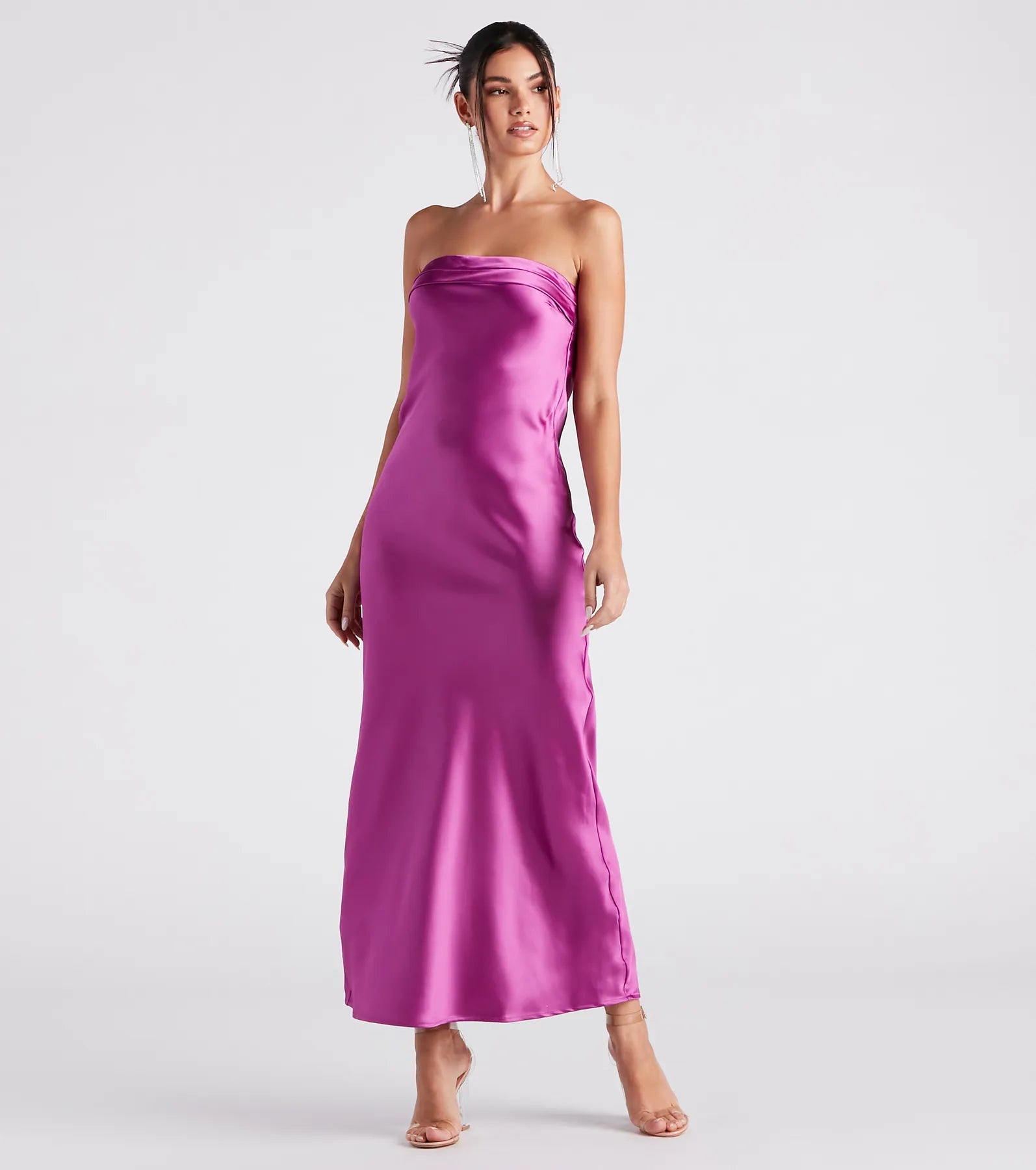 Jaylee Strapless Satin Formal Dress