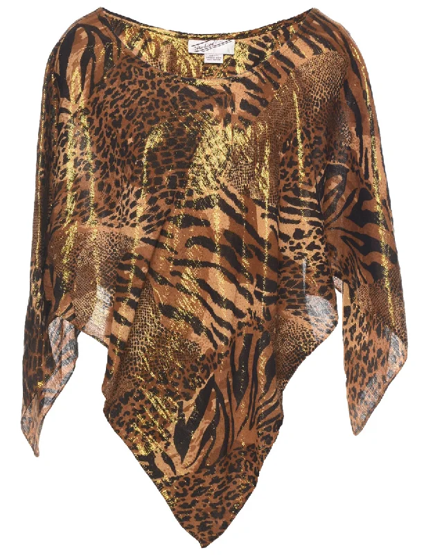 Animal Print Evening Poncho - XL