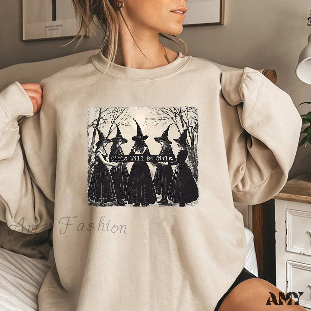 Vintage Funny Witch Halloween Winter Witchy Vibes Hoodie