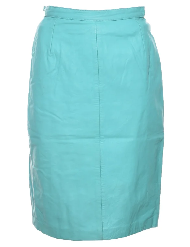 Aqua Blue Pencil Skirt - S