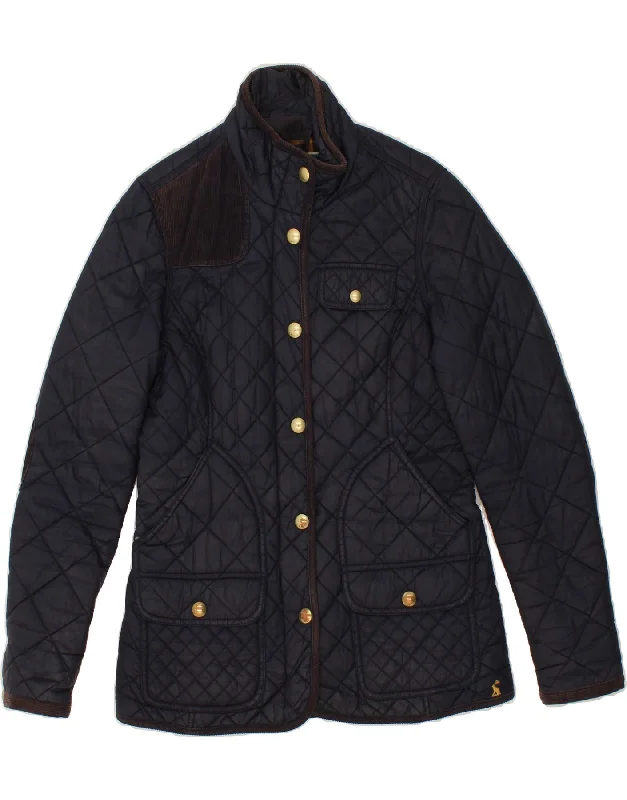 JOULES Womens Quilted Jacket UK 8 Small Navy Blue Polyamide