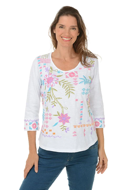 Petite Ginny Embroidered Knit Top