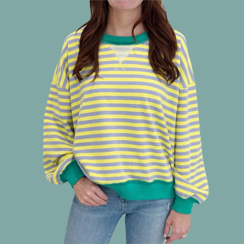 Mardi Pastel Stripe Crewneck