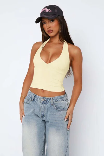 Lovelet Halter Neck Cropped Slim Cami