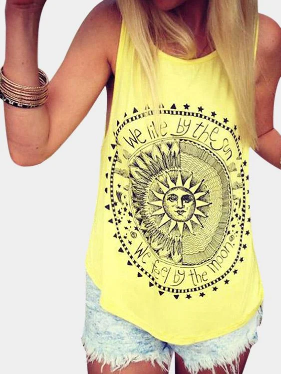 Wholesale Round Neck Letter Sleeveless Casual Tank Top