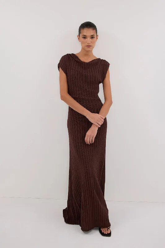 BOWIE WALNUT KNIT MAXI DRESS