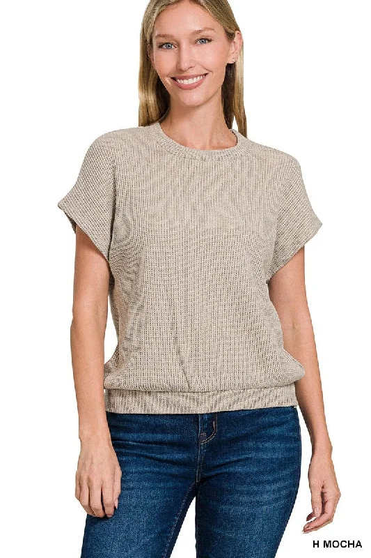 Mocha Banded Bottom Knit Top