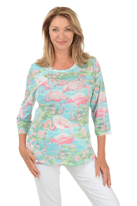 Flamingo Jeweled Knit Top