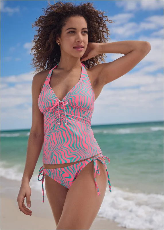 Sicily Halter Tankini Top - Parting Wave