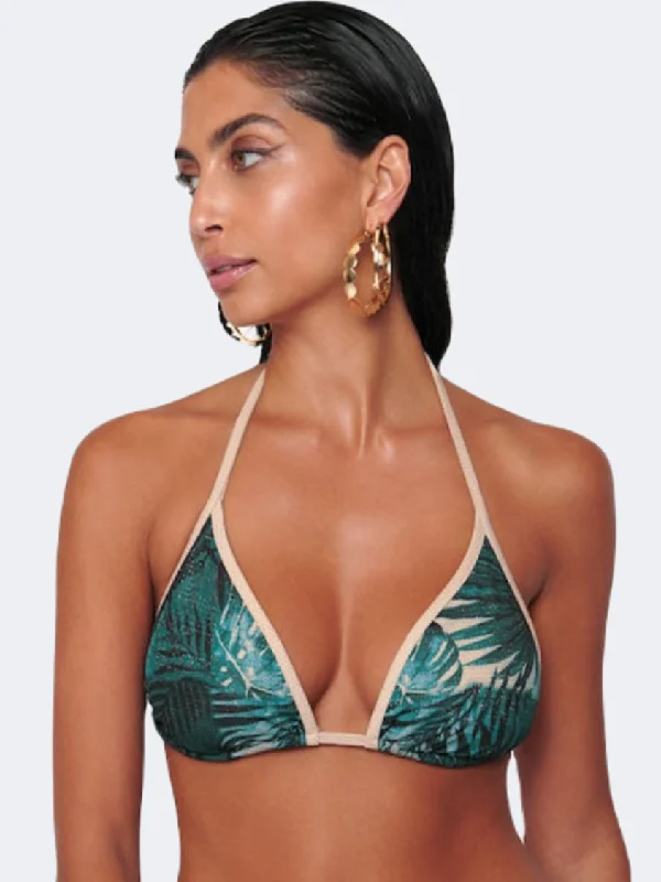 Blue Point Botanical-D-To Women Beach Bra Green