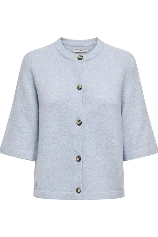 Only - Onlcamilla S/S Cardigan Knt - 4758828 Cashmere Blue Melange