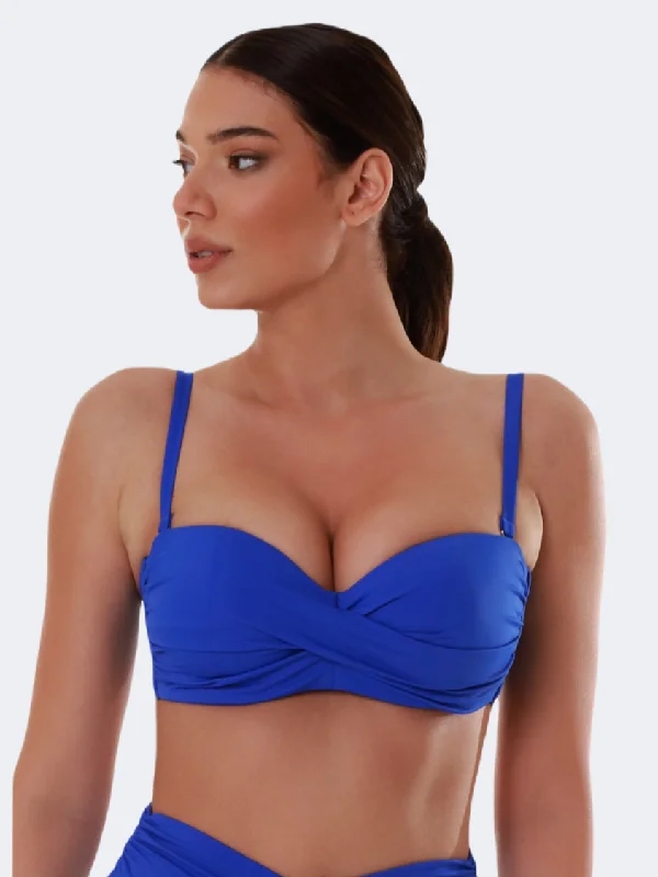 Blue Point Underwire Women Beach Bra Royal Blue