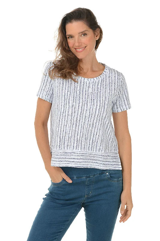 Dashed Stripes High-Low Tee