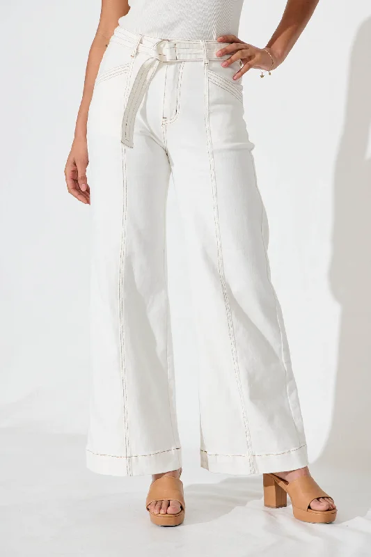 Daria High Rise Wide Leg Jean In White Denim