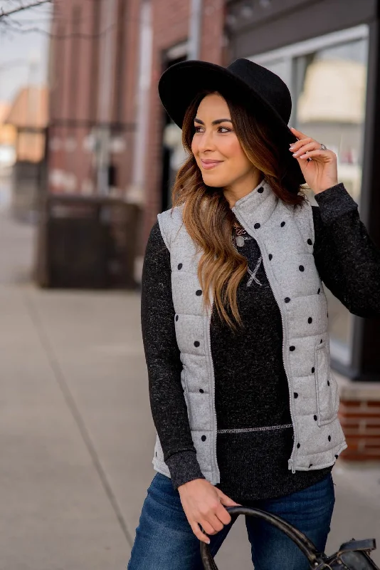 Polka Dot Puffer Vest