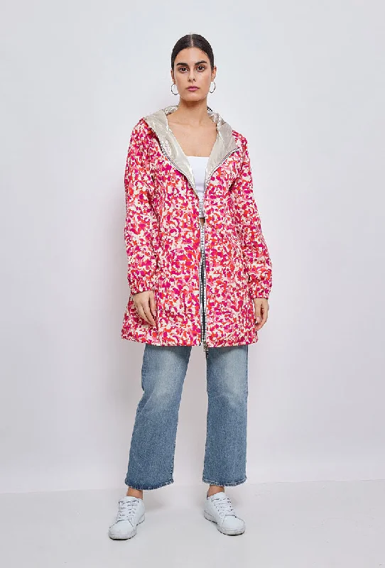 Parka mi-long à motifs