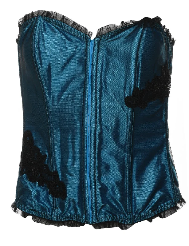 Aqua Blue Lace Corset - S