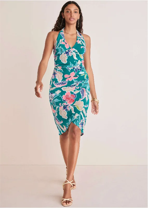 Halter Wrap Dress - Paradise Floral