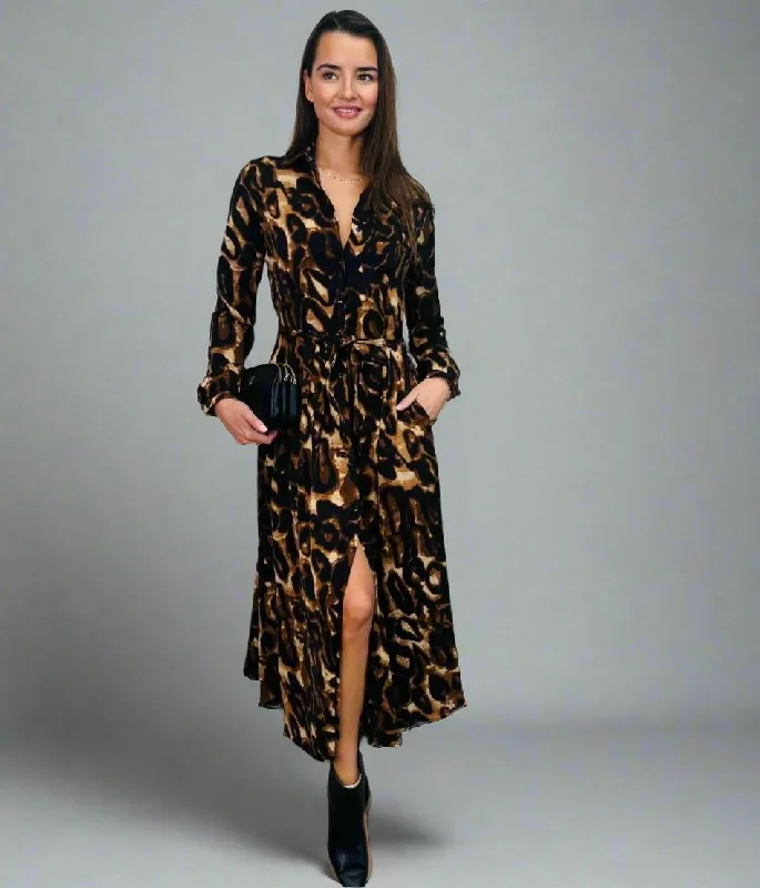 Freya Leopard Print Shirt Dress