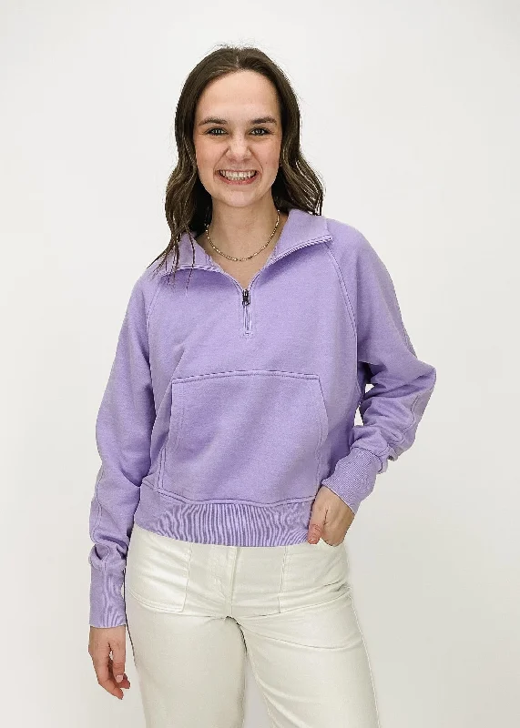 Molly Quarter Zip Sweatshirt - Lavender