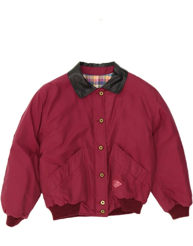 CERRUTI 1881 Womens Oversized Bomber Padded Jacket IT 44 Medium Burgundy