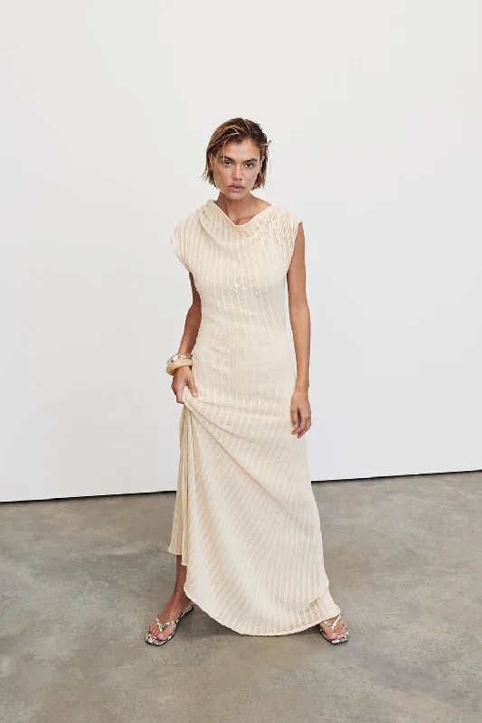 BOWIE NATURAL KNIT MAXI DRESS