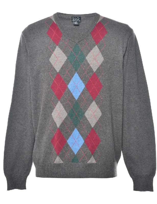 Argyle Knit Jumper - M