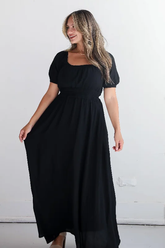 FINAL SALE - Instinctually Flirty Black Maxi Dress