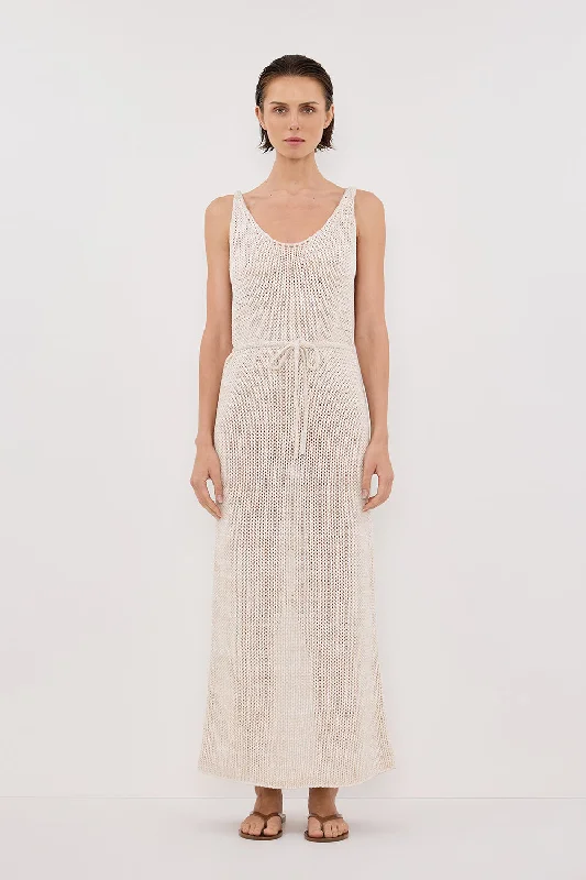 HEIDI CREAM MARLE KNIT MAXI DRESS