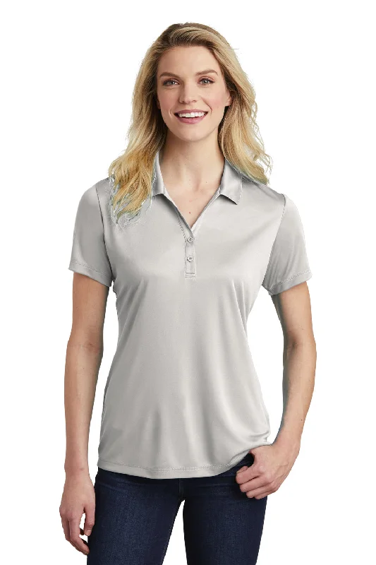 Sport-Tek Womens Competitor Moisture Wicking Short Sleeve Polo Shirt - Silver Grey