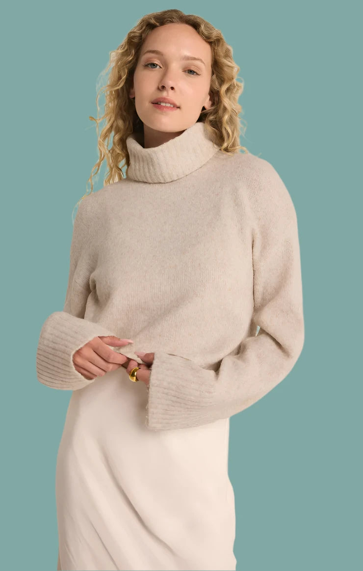 Ursa Sweater Top - Light Oatmeal Heather