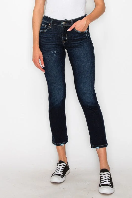 High Rise Skinny Straight Jeans