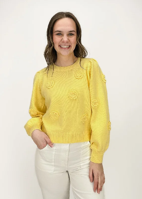 Daisy Puff Sleeve Sweater