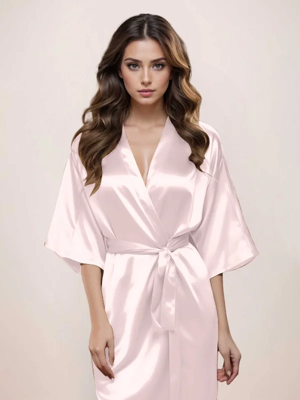 Elegant Sleeves Satin Morning Robes For Bride