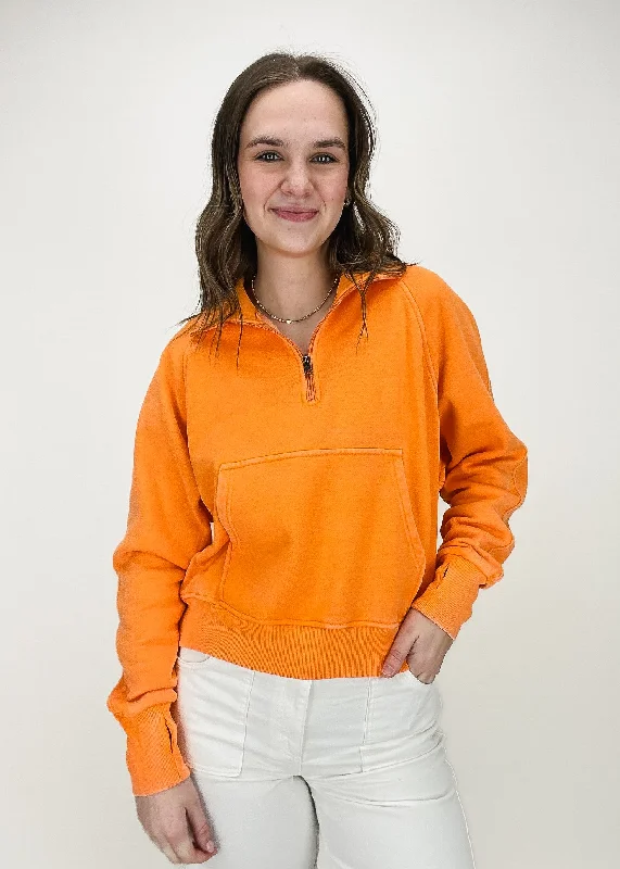 Molly Quarter Zip Sweatshirt - Orange