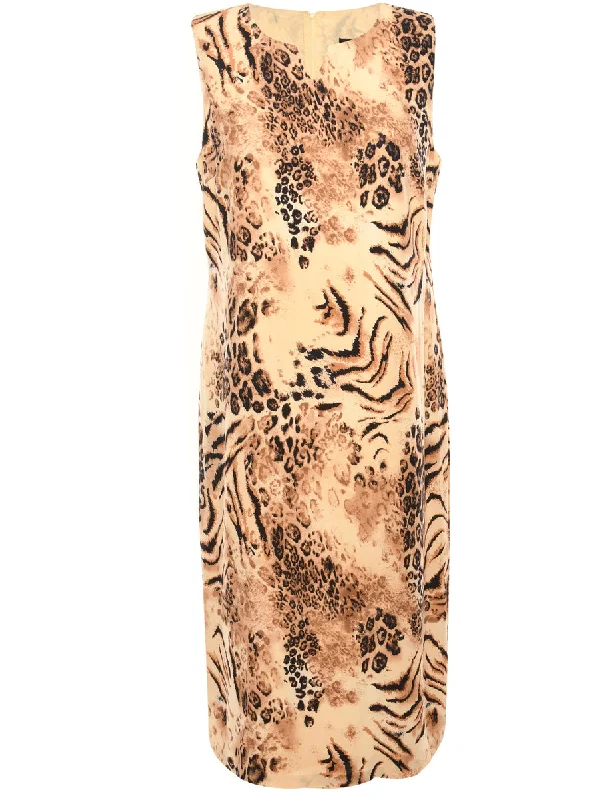 Animal Print Day Dress - L