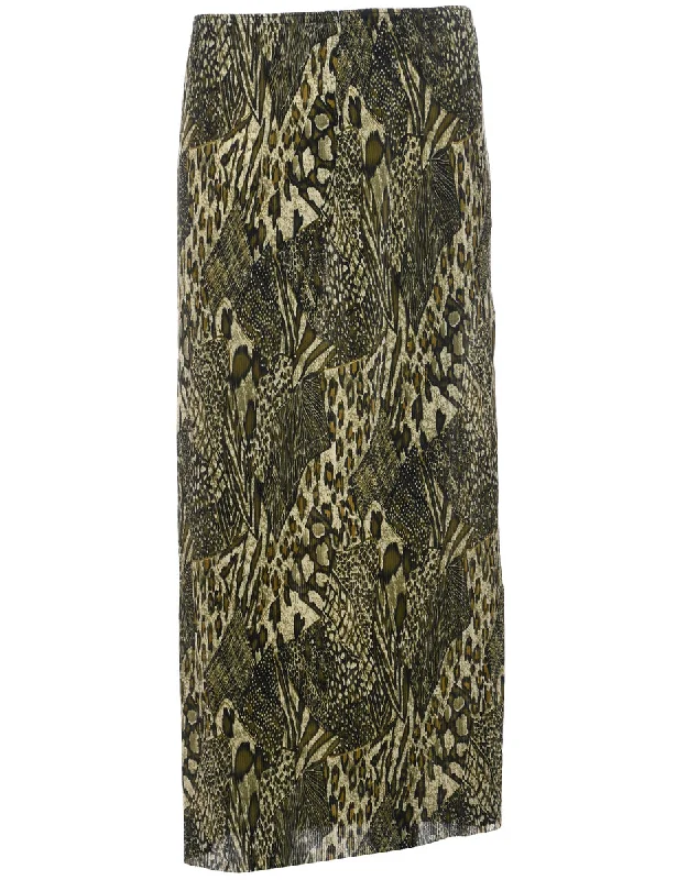 Animal Print Maxi Skirt - XS