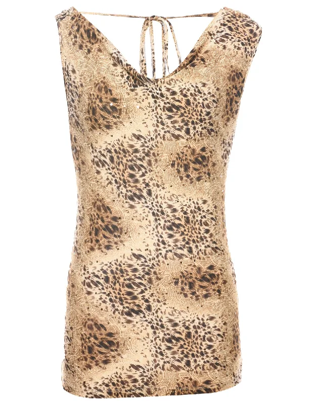 Animal Printed Top - S