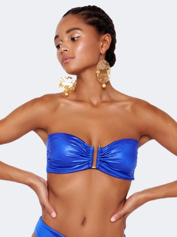 Blue Point U Shape Women Beach Bra Royal Blue