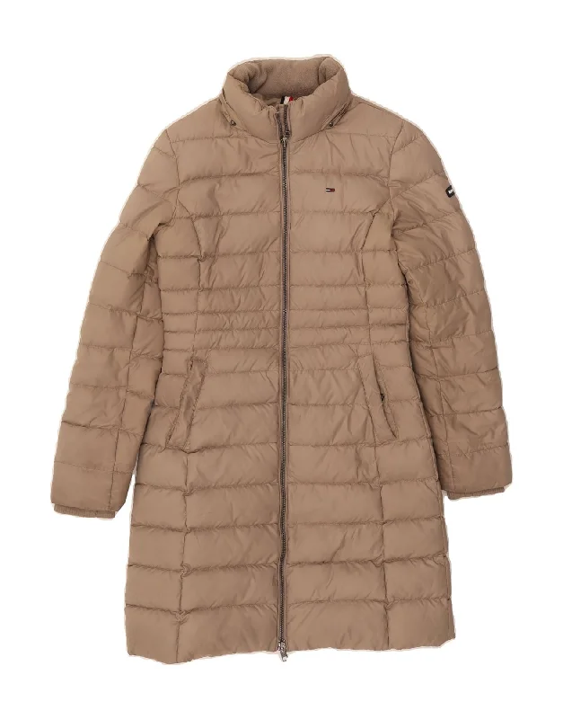 TOMMY HILFIGER Womens Padded Coat UK 6 XS Beige Polyester