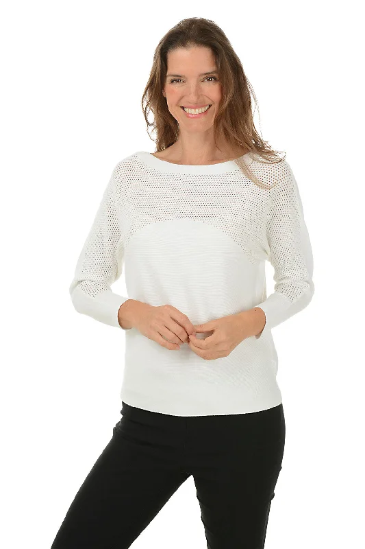 Pointelle Dolman Sleeve Sweater