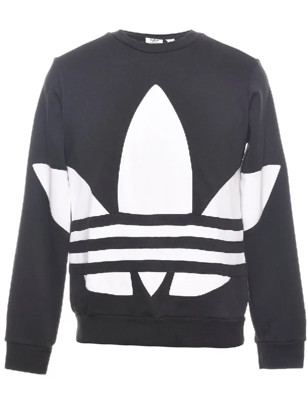 Adidas Printed Black & White Sweatshirt - L