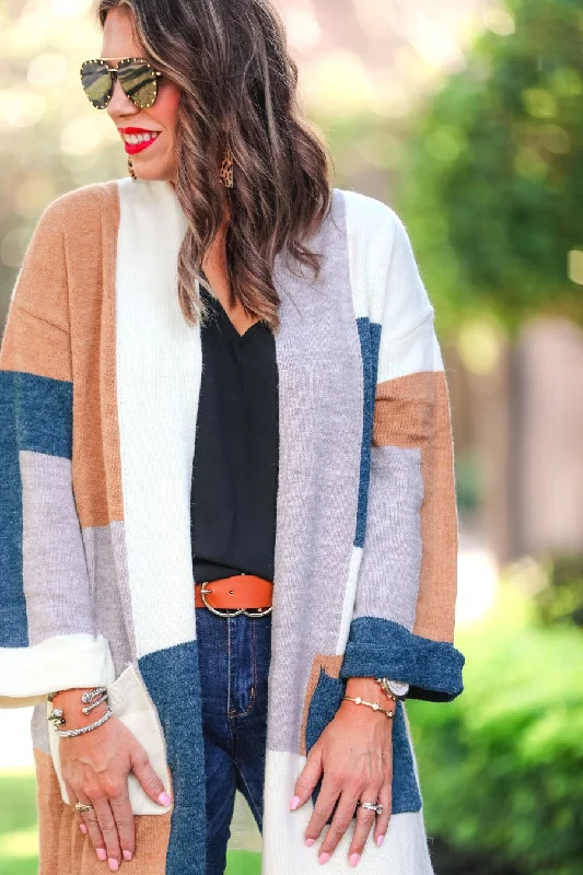 Mandy Colorblock Long Cardigan