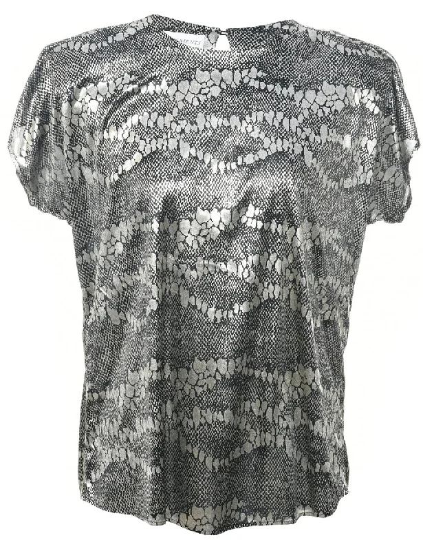 Animal Print Evening Top - M